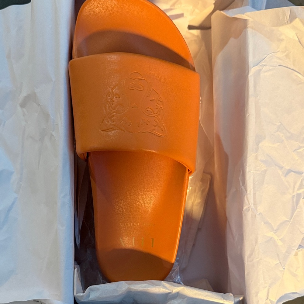 Vibrant Orange Slide Sandals